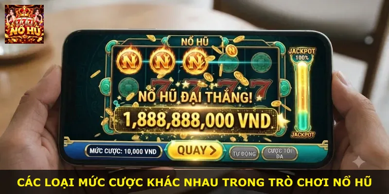 Các loại mức cược khác nhau trong trò chơi nổ hũ